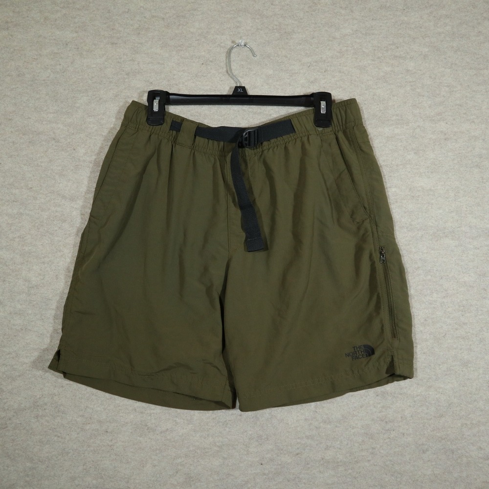 The North Face Mens FlashDry Belted Hiking Shorts Size M Olive Green Gorpcore